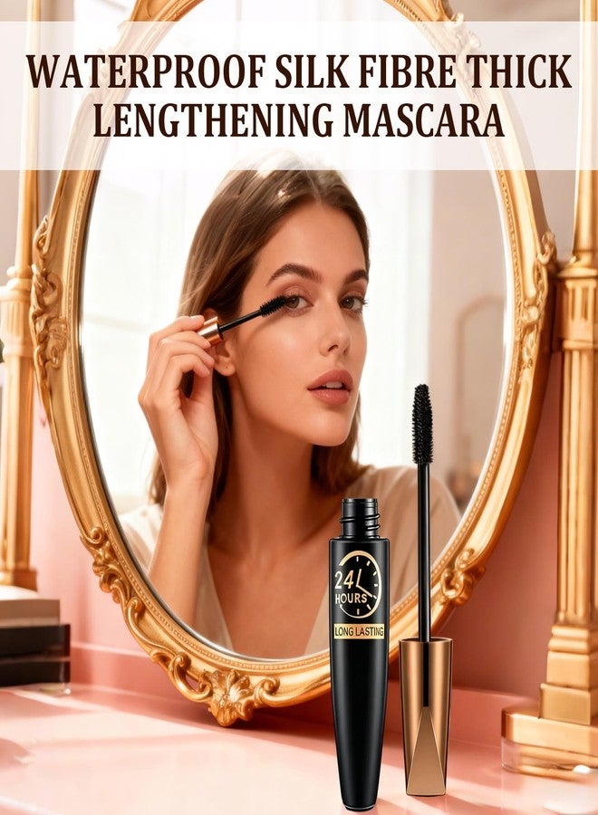 Iiglitch 2 Pack 4D Silk Fiber Lash Mascara, Waterproof Silk Fibre Thick Lengthening Mascara - Image 3